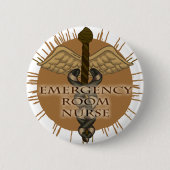 Badge Rond 5 Cm infirmière ER Caduceus (Devant)