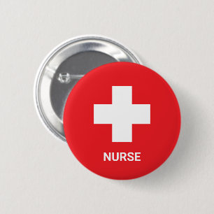 Badge Rond 5 Cm Infirmière et premiers soins, Croix, Ambulance, Bo