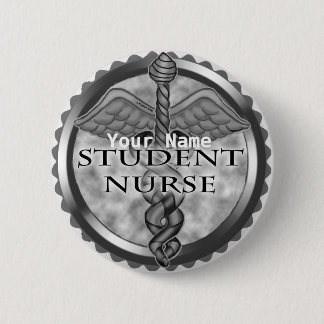 Badge Rond 5 Cm Infirmière étudiante grise
