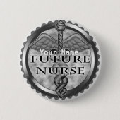 Badge Rond 5 Cm Infirmière Grey Future (Devant)