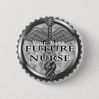 Badge Rond 5 Cm Infirmière Grey Future