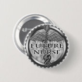 Badge Rond 5 Cm Infirmière Grey Future (Devant & derrière)