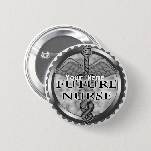Badge Rond 5 Cm Infirmière Grey Future (Devant & derrière)