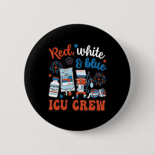 Badge Rond 5 Cm Infirmière Icu 4 juillet Fête de l'Indépendance Ro
