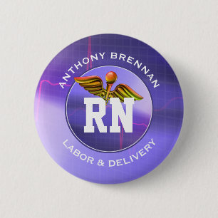 Badge Rond 5 Cm Infirmière inscrite  Boutons personnalisés Trava