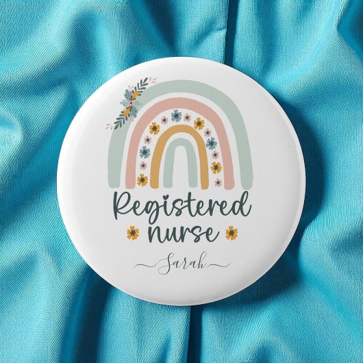 Badge Rond 5 Cm Infirmière inscrite Cute Personnalisée Avec Nom