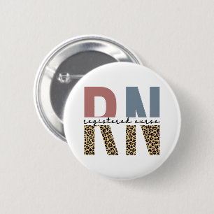 Badge Rond 5 Cm Infirmière inscrite de la RN Cheetah Imprimer Infi