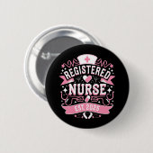 Badge Rond 5 Cm Infirmière inscrite Est 2025 Infirmière (Devant & derrière)