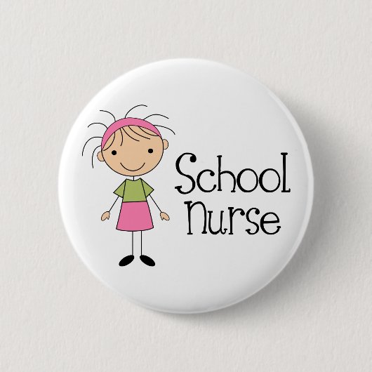 Badge Rond 5 Cm Infirmière mignonne d'école (Devant)
