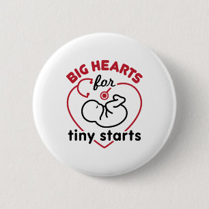 Badge Rond 5 Cm Infirmière néonatale NICU Gros Coeurs pour les min
