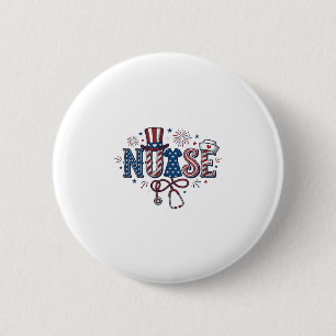 Badge Rond 5 Cm Infirmière Patriotique Gravure Vintage Design Vect