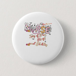 Badge Rond 5 Cm Infirmière pédiatrique Fun Halloween Design Essent