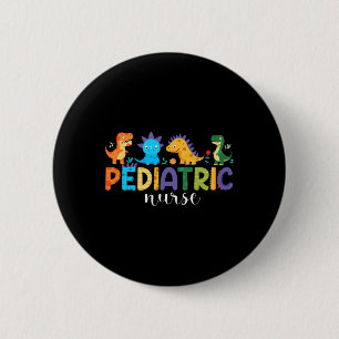 Badge Rond 5 Cm Infirmière pédiatrique Peds Infirmière Dinosaure A