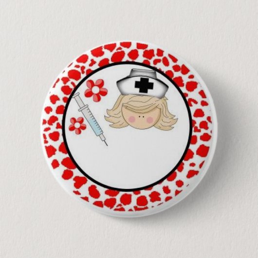 Badge Rond 5 Cm infirmière - personnalisée avec le nom (Devant)