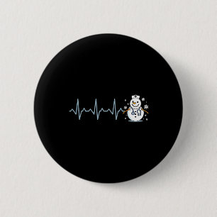 Badge Rond 5 Cm Infirmière Pouls Bonhomme de Neige Infirmière Noël