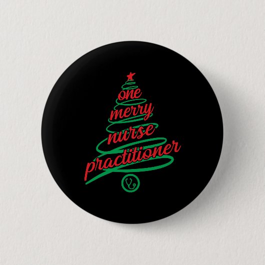 Badge Rond 5 Cm infirmière praticienne de Noël, une joyeuse (Devant)
