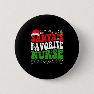 Badge Rond 5 Cm Infirmière préférée du Père Noël Noël infirmière d
