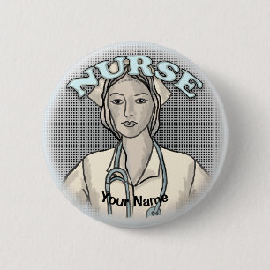 Badge Rond 5 Cm infirmière rétro