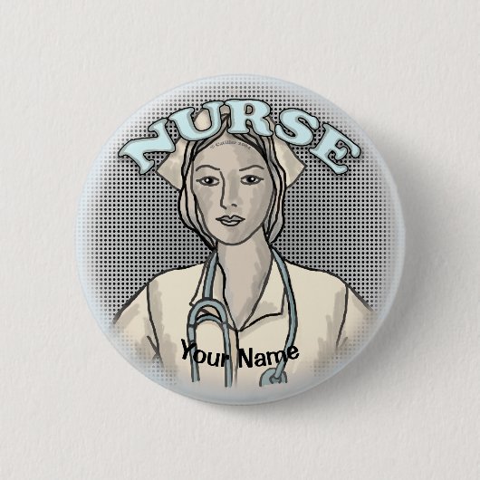 Badge Rond 5 Cm infirmière rétro (Devant)