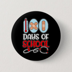 Badge Rond 5 Cm Infirmière scolaire 100 jours d'amour scolaire Ste
