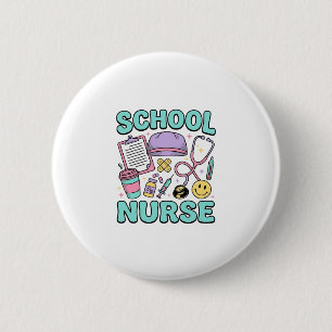 Badge Rond 5 Cm Infirmière scolaire chemise vintage design de coll