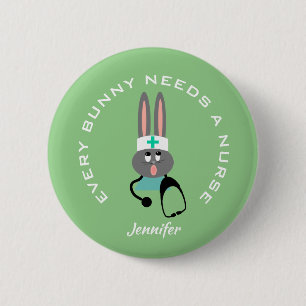 Badge Rond 5 Cm Infirmière Stéthoscope Médicale Bunny Monnaie v