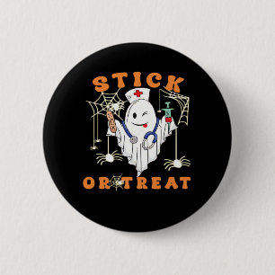Badge Rond 5 Cm Infirmière Stick or Treat Costume d'infirmière Spo