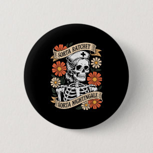 Badge Rond 5 Cm Infirmière un peu Ratchet un peu Nightingale squel