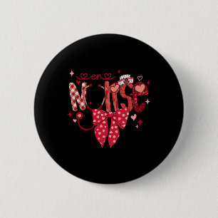 Badge Rond 5 Cm Infirmière Urgences Stéthoscope Coquette Nœud Cœur