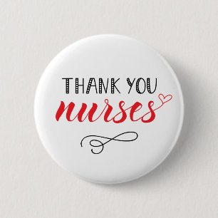 Badge Rond 5 Cm Infirmières Mercis   Police d'exécution