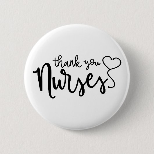 Badge Rond 5 Cm Infirmières Mercis | Script fantaisie (Devant)