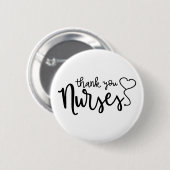 Badge Rond 5 Cm Infirmières Mercis | Script fantaisie (Devant & derrière)