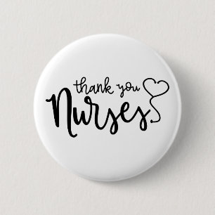 Badge Rond 5 Cm Infirmières Mercis   Script fantaisie