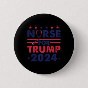 Badge Rond 5 Cm Infirmières Pour Trump 2024 Amérique Étoiles Drape