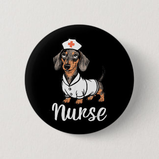 Badge Rond 5 Cm Infirmières teckel en costumes adorable infirmière