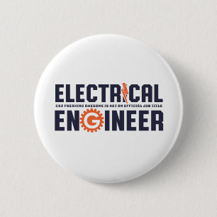Badge Rond 5 Cm Ingénieur amusant Humour Ingénierie électrique