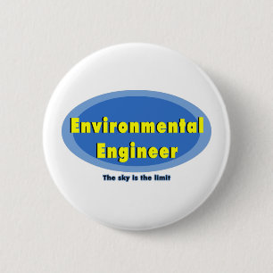 Badge Rond 5 Cm Ingénieur de l'environnement bleu ovale