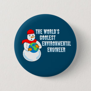 Badge Rond 5 Cm Ingénieur Environnemental le Plus Cool du Monde