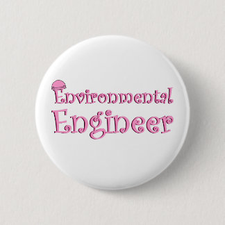 Badge Rond 5 Cm Ingénieur environnemental rose