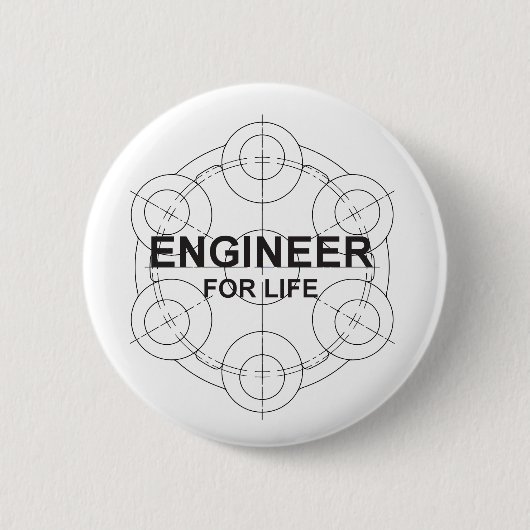 Badge Rond 5 Cm Ingénieur pendant la vie (Devant)