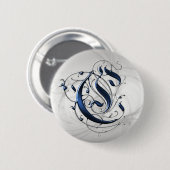Badge Rond 5 Cm Initiale vintage C (Devant & derrière)