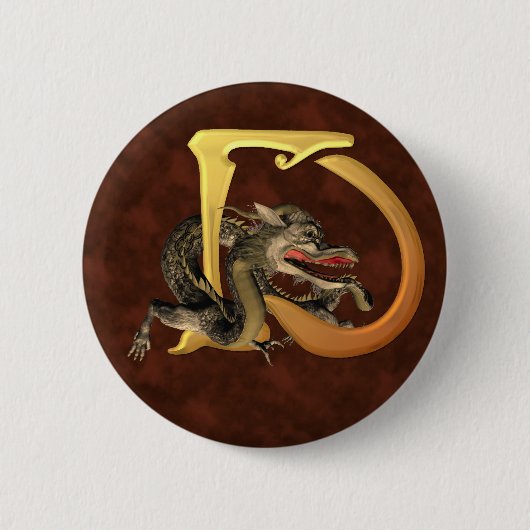 Badge Rond 5 Cm Initiales D de Dragonlore (Devant)