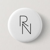 Badge Rond 5 Cm Initiales de chevauchement à l'aspect moderne (Devant)