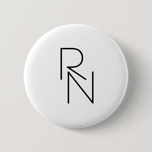 Badge Rond 5 Cm Initiales superposées de style moderne (Devant)