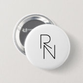 Badge Rond 5 Cm Initiales superposées de style moderne (Devant & derrière)