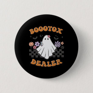 Badge Rond 5 Cm Injecteur Infirmière Halloween Retro Botox Dealer