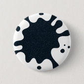 Badge Rond 5 Cm Ink Splash White & Charcoal Button – Customizable (Devant)