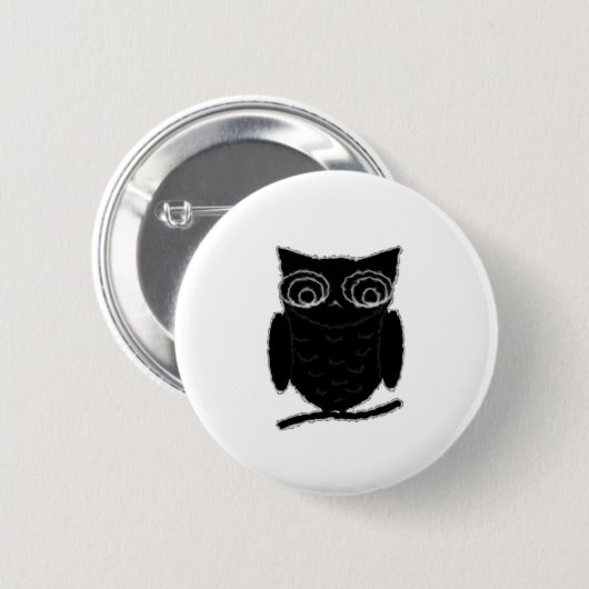 Badge Rond 5 Cm Inkblot Owl (Devant & derrière)