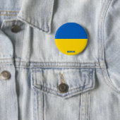 Badge Rond 5 Cm Inscription du drapeau ukrainien bleu jaune (En situation)