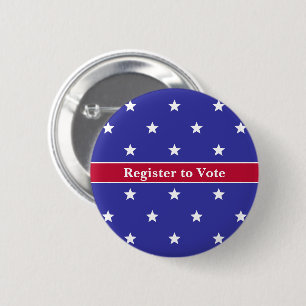 Badge Rond 5 Cm Inscrivez-vous pour voter Motif Red White et Blue 